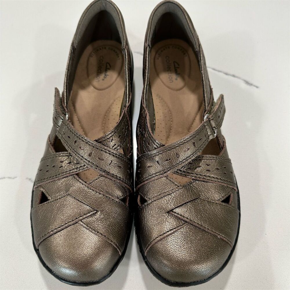 Clarks Women's Sz 8 Ashland Spin Mary Jane Flats Copper‎ Casual Shoes